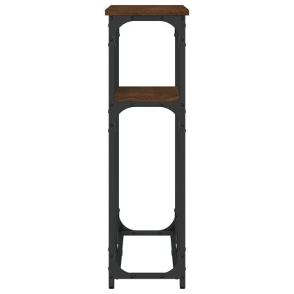 Конзолна маса, кафяв дъб, 90x22,5x75 см, инженерно дърво