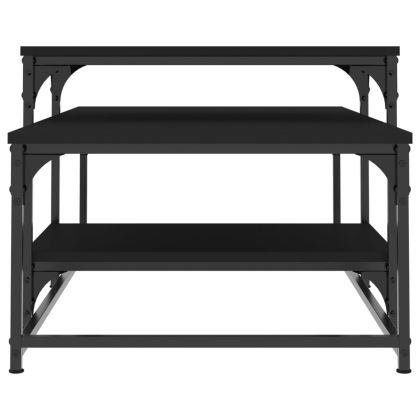 Маса за кафе, черна, 102x60x45 см, инженерно дърво