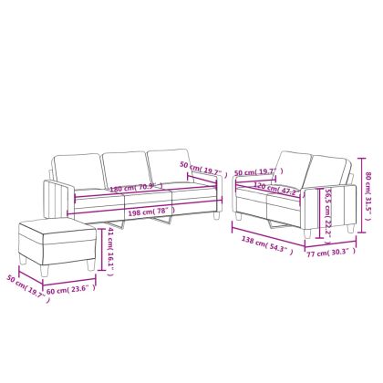 Комплект дивани от 3 части с възглавници кремав изкуствена кожа