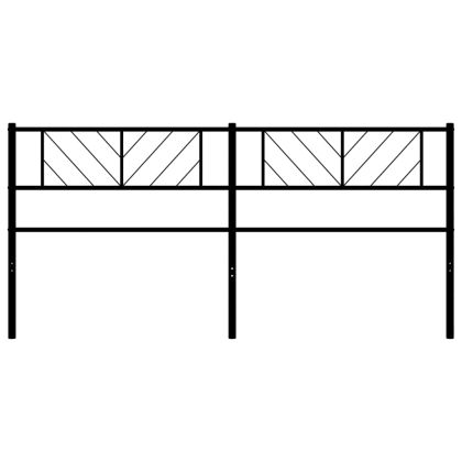 Метална табла за глава, черна, 193 см