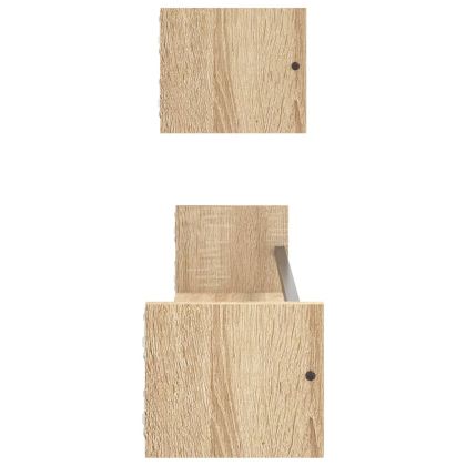 Стенни рафтове с пръти 2 бр дъб сонома 80x16x14 см