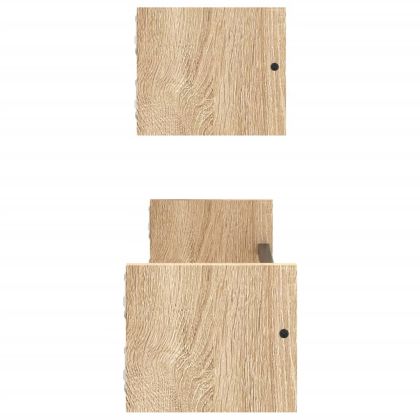 Стенни рафтове с пръти 2 бр дъб сонома 60x16x14 см