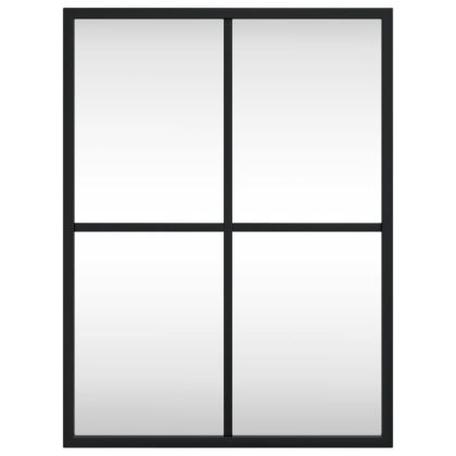 Стенно огледало, черно, 30x40 см, правоъгълно, желязо