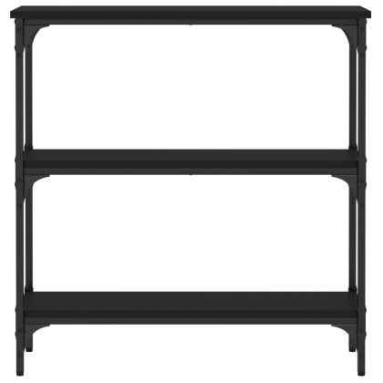 Конзолна маса, черна, 75x22,5x75 см, инженерно дърво