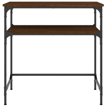 Конзолна маса, кафяв дъб, 75x35,5x75 см, инженерно дърво