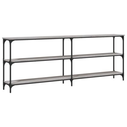 Конзолна маса, сив сонома, 200x29x75 см, инженерно дърво