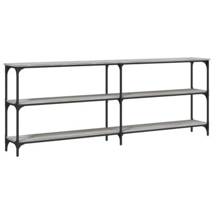 Конзолна маса, сив сонома, 200x29x75 см, инженерно дърво