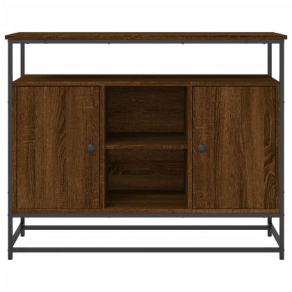 Бюфет кафяв дъб 100x35x80 см инженерно дърво