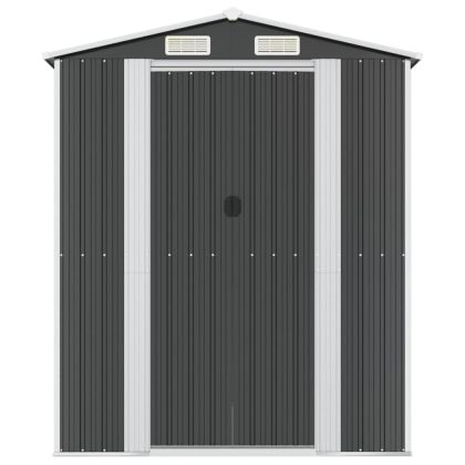 Градинска барака антрацит 192x440x223 см поцинкована стомана