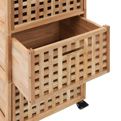 Шкаф за баня 41x41x91 см орехово дърво масив