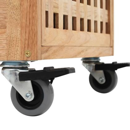 Шкаф за баня 41x41x91 см орехово дърво масив