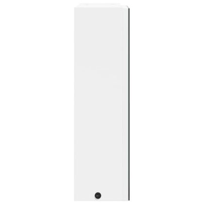 Огледален шкаф за баня с LED светлина бял 45x13x52 см