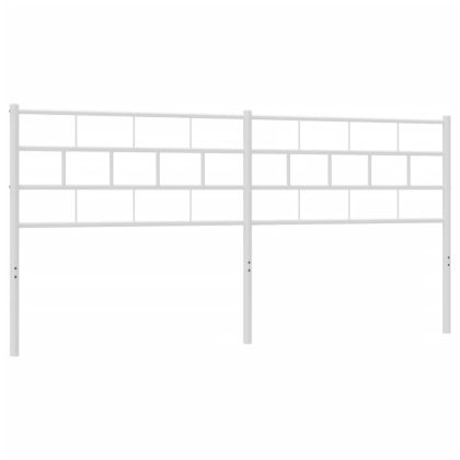 Метална табла за глава, бяла, 200 см