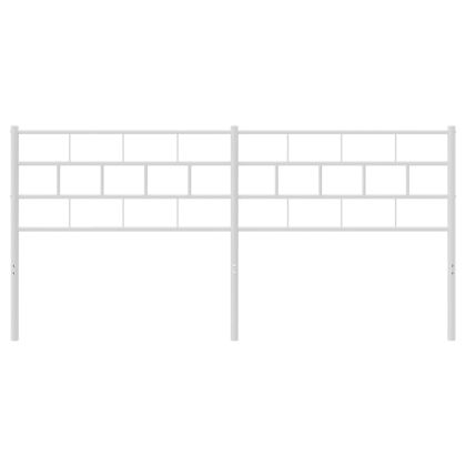 Метална табла за глава, бяла, 200 см