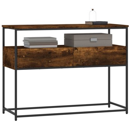 Конзолна маса, опушен дъб, 100x40x75 см, инженерно дърво