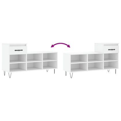 Шкаф за обувки, бял, 102x36x60 см, инженерно дърво