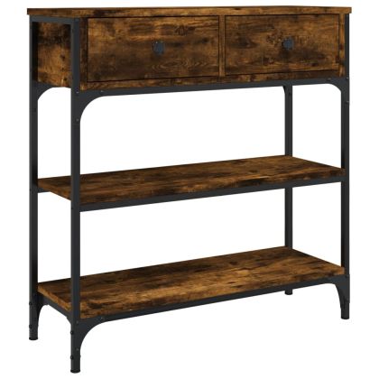 Конзолна маса, опушен дъб, 72,5x25x75 см, инженерно дърво