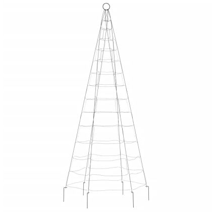 Коледна елха стрингове за пилон 200 LED студено бяло 180 см