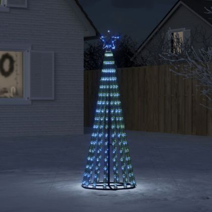 Коледна елха светещ конус 275 LED синя 180 см