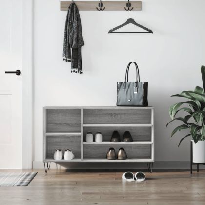 Шкаф за обувки, сив сонома, 102x36x60 см, инженерно дърво