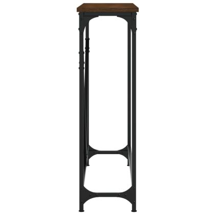 Конзолна маса, кафяв дъб, 102x22,5x75 см, инженерно дърво