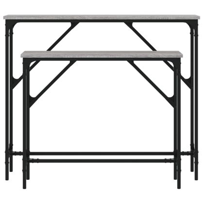 Кафе маси, 2 бр, сив сонома, инженерно дърво