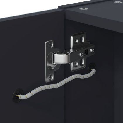 Огледален шкаф за баня с LED светлина сив 60x13x52 см