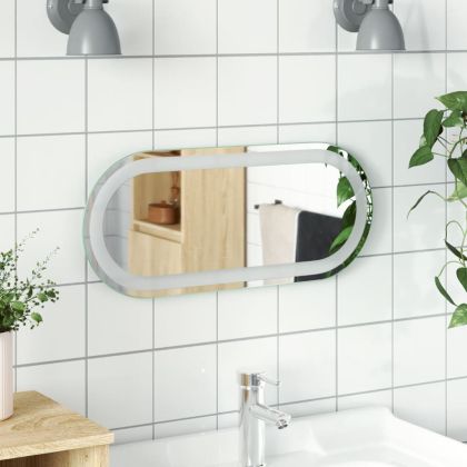 LED огледало за баня, 60x25 см, овално