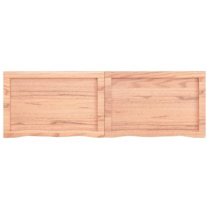 Стенен рафт светлокафяв 120x40x(2-4) см обработен масивен дъб