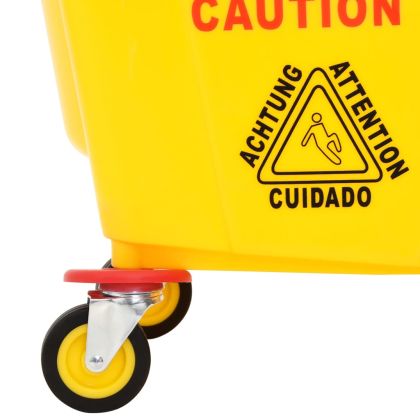 Кофа за моп с изцеждаща машина колелца жълта 36 л полипропилен