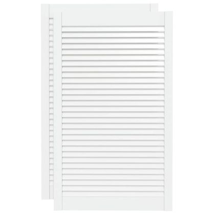Врати за шкафове решетен дизайн 2 бр бял 99,3x59,4 см бор масив