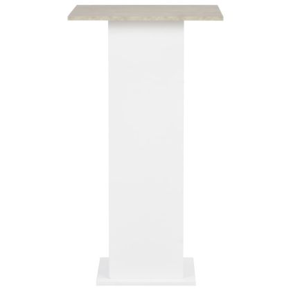 Бар маса, бяло и бетонно, 60x60x110 см