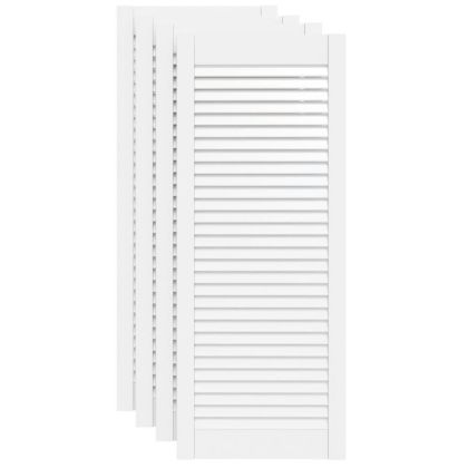 Врати за шкафове решетен дизайн 4 бр бял 99,3x39,4 см бор масив