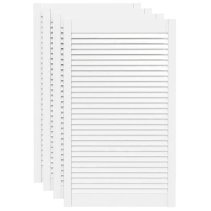 Врати за шкафове решетен дизайн 4 бр бял 99,3x59,4 см бор масив