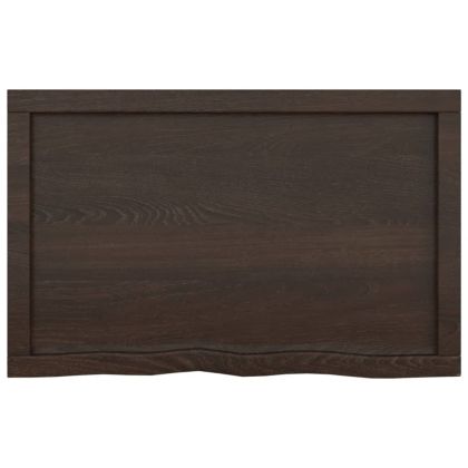 Плот за маса тъмнокафяв 80x50x(2-4) см обработен масивен дъб