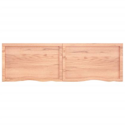 Стенен рафт светлокафяв 160x50x(2-4) см обработен масивен дъб