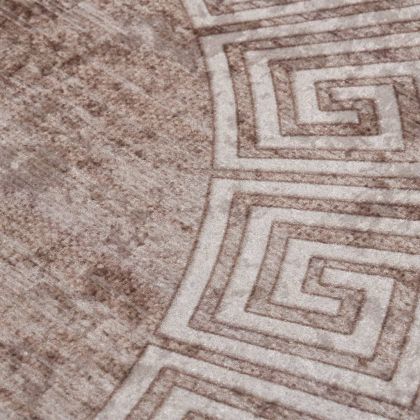 Килим, миещ се, 120 см, бежов, противоплъзгащ