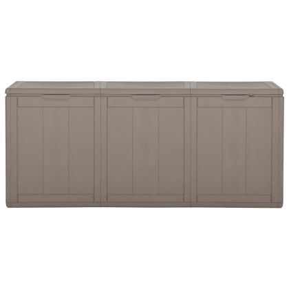 Градинска кутия за съхранение, 270 л, кафява, PP Дървен вид