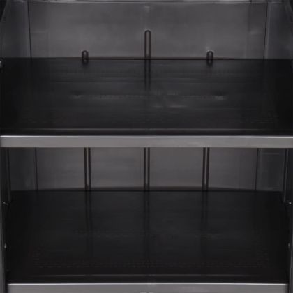 Градински шкаф за съхранение, черен, 65x45x172 см, PP ратан