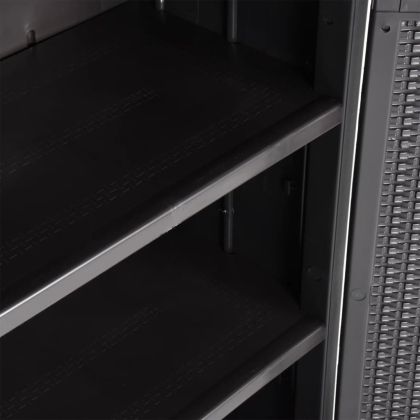 Градински шкаф за съхранение, черен, 65x45x172 см, PP ратан