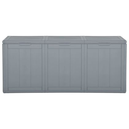 Градинска кутия за съхранение, 270 л, сива, PP Дървен вид