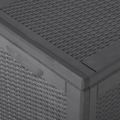 Градинска кутия за съхранение, 180 л, черна, PP ратан