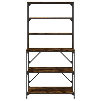 Стелаж за пекарна 6 нива опушен дъб 90x40x180см инженерно дърво