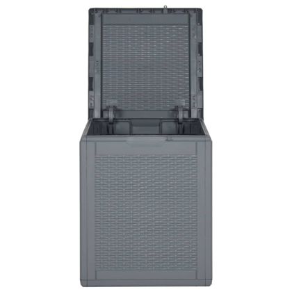 Градинска кутия за съхранение, сива, PP ратан, 90 л