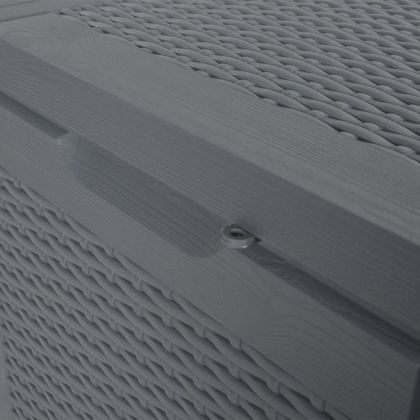 Градинска кутия за съхранение, сива, PP ратан, 90 л