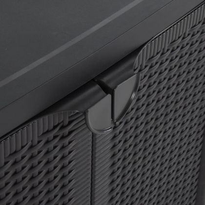 Градински шкаф за съхранение, черен, 65х45х88 см, PP ратан