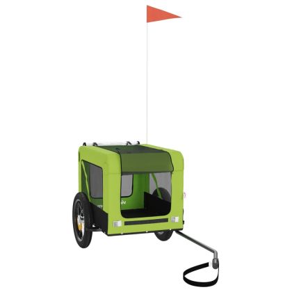 Ремарке за колело за любимци зелено черно Оксфорд плат и желязо