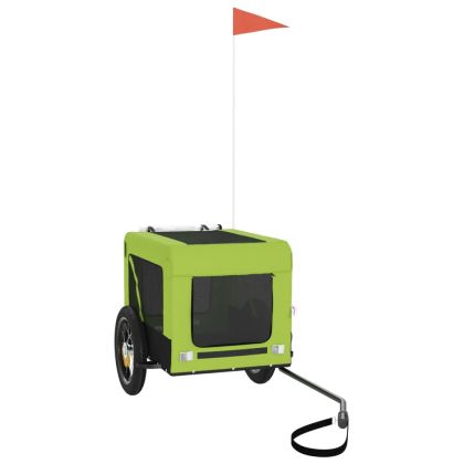 Ремарке за колело за любимци зелено черно Оксфорд плат и желязо