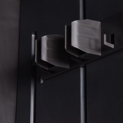 Градински шкаф за съхранение, черен, 65x45x172 см, PP ратан