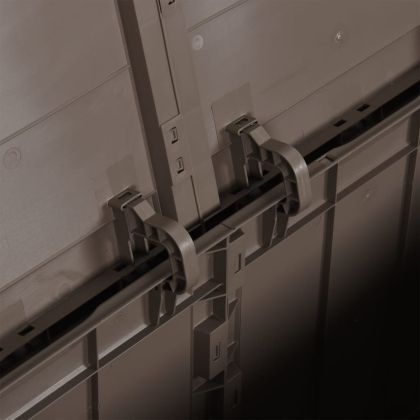 Градинска кутия за съхранение, 180 л, кафява, PP Дървен вид